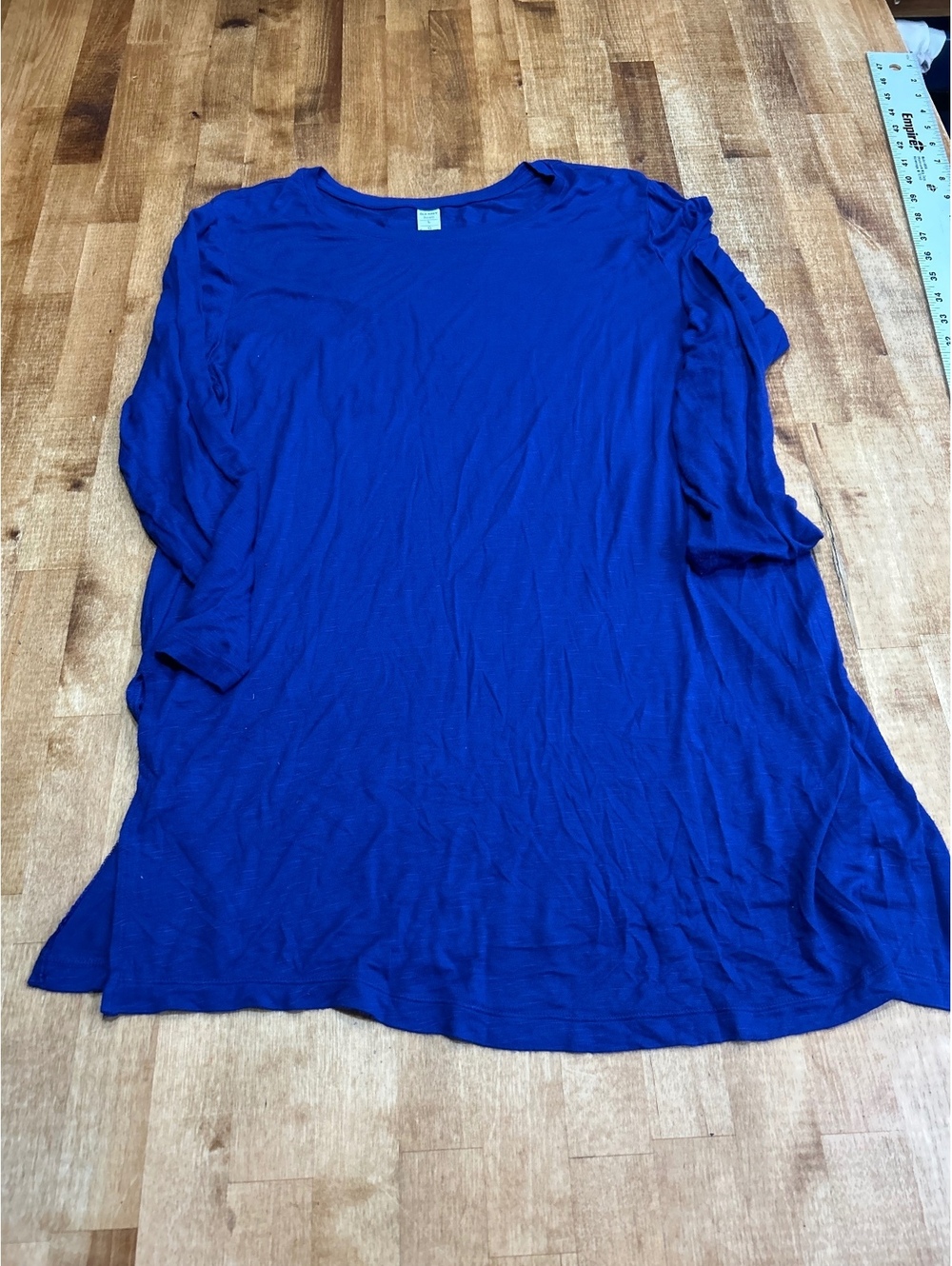 Old Navy Luxe Blue Rayon Blend Long Sleeve Top Size Large